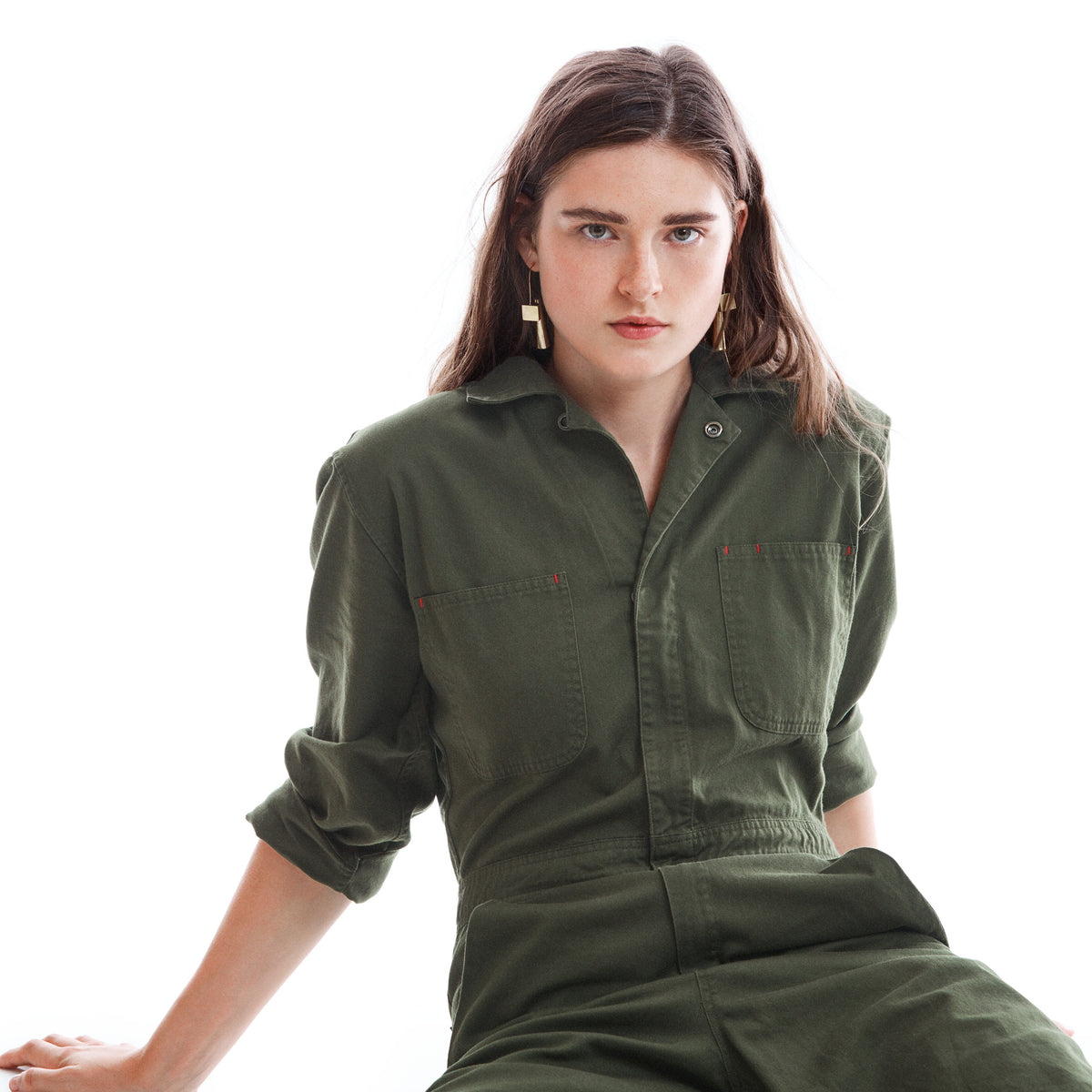 Women's olive jumpsuit clearance