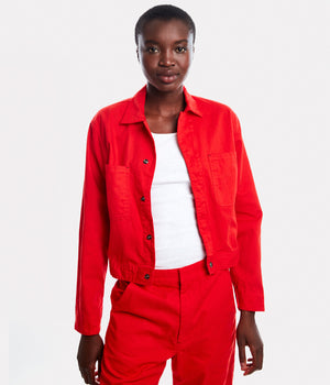 Short Red Snap Jacket