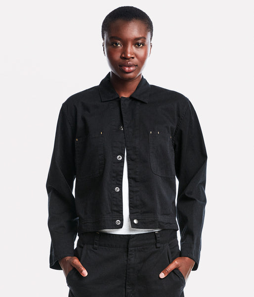 Short Black Snap Jacket – LINCOLN